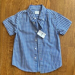 J. Crew Kids Blue and White Checkered Button Down Shirt